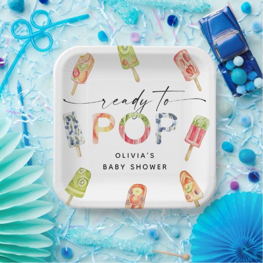 Aquarell Popsicle Bereit zum Pop Kinderdusche Pappteller (Party)