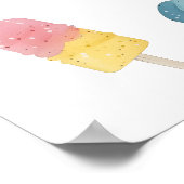 Aquarell Popsicle Bereit zum Pop Kinderdusche Poster (Ecke)