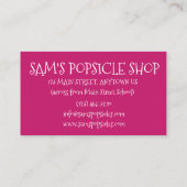 Aquarell Popsicle Twin Pop Popsicles Ice Lolly Visitenkarte (Rückseite)