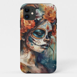 Aquarell-Porträt der Catrina zum Día de los Muerto Case-Mate iPhone Hülle