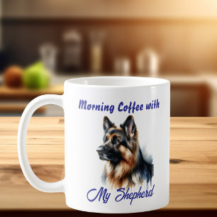 Aquarell-Porträt Deutscher Schäferhund Personalisi Kaffeetasse
