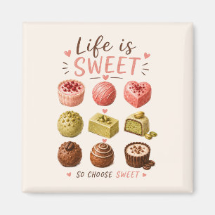 Aquarell Pralinen – Französische Patisserie Cafe Magnet