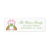 Aquarell-Preppy-Leopard-Monogramm-Wappen-Adresse (Vorne)