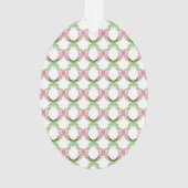 Aquarell-Preppy-Leopard-Weihnachts-Monogramm-Wappe Ornament (Rückseite)