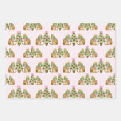 Aquarell-Preppy-Leopard-Weihnachtsbaum Geschenkpapier Set (Vorderseite 3)