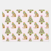 Aquarell-Preppy-Leopard-Weihnachtsbaum Geschenkpapier Set (Vorderseite)