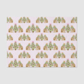 Aquarell-Preppy-Leopard-Weihnachtsbaum Seidenpapier (Vorderseite)