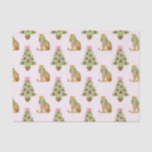 Aquarell Preppy Leopard Weihnachtsbaum Seidenpapier (Vorderseite)