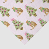 Aquarell Preppy Leopard Weihnachtsbaum Seidenpapier (Ausschnitt)