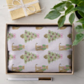 Aquarell Preppy Leopard Weihnachtsbaum Seidenpapier (Geschenk)