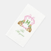 Aquarell-Preppy-Leopard-Weihnachtsbaum Serviette (Ecke)