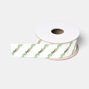 Aquarell-Preppy-Leoparden-Girlande Weihnachten Ripsband