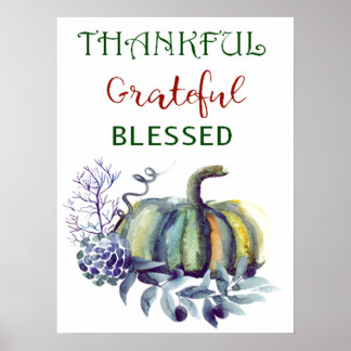 Aquarell Pumpkin Art Print Poster