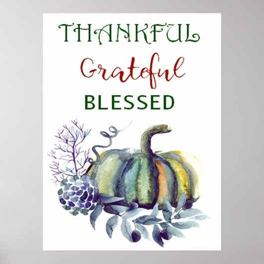 Aquarell Pumpkin Art Print Poster (Vorne)