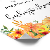 Aquarell PUMPKIN Baby Dusche Empfang Poster (Ecke)