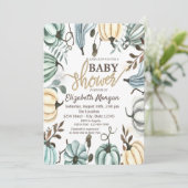 Aquarell Pumpkins Polka Dots Baby Dusche Einladung (Stehend Vorderseite)