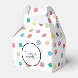 Aquarell-Punkte handgemaltes farbenfrohes Muster   Geschenkschachtel