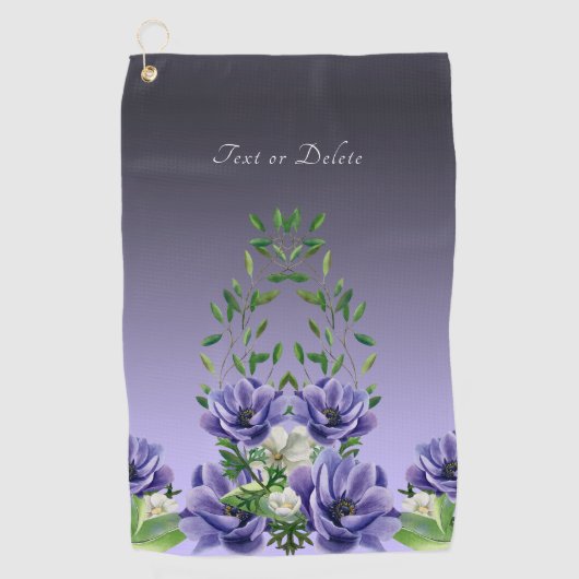 Aquarell Purple Blumen Golf Handtuch (Vorderseite)