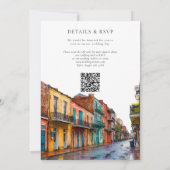 Aquarell-QR-Code-Hochzeit in New Orleans Einladung (Rückseite)