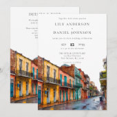 Aquarell-QR-Code-Hochzeit in New Orleans Einladung (Vorne/Hinten)