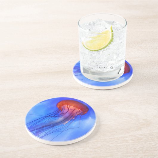 Aquarell-Quallen Getränkeuntersetzer (Seite)