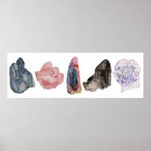 Aquarell-Quarz-Plakat Poster