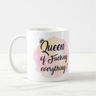 Aquarell Queen of f*cking alles ! Kaffeetasse