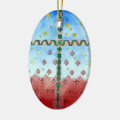 Aquarell-Querweihnachtsverzierung Keramikornament (Links)