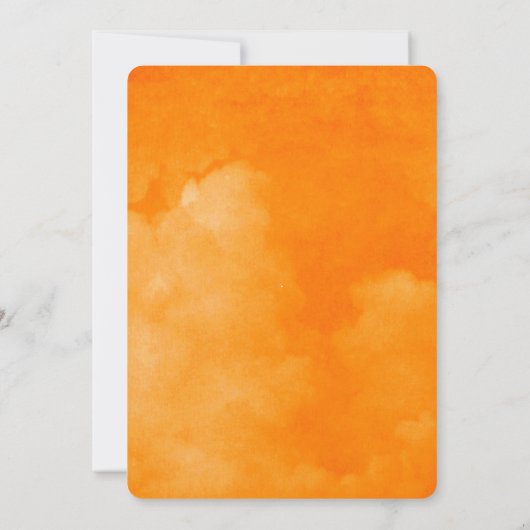 Aquarell-Quetzal-grobe orange Weihnachtskarte Einladung (Rückseite)