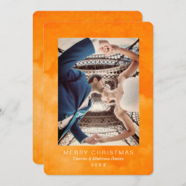 Aquarell-Quetzal-grobe orange Weihnachtskarte Einladung