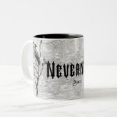 Aquarell-Rabe nie wieder Zweifarbige Tasse (Vorderseite Links)