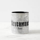 Aquarell-Rabe nie wieder Zweifarbige Tasse (Mittel)