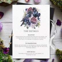 Aquarell-Raben-Gotische-Lila-Floral-Hochzeit