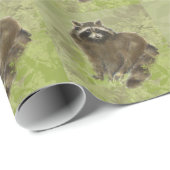Aquarell Raccoon Tierart Wildnis Geschenkpapier (Rolleneckpunkt)