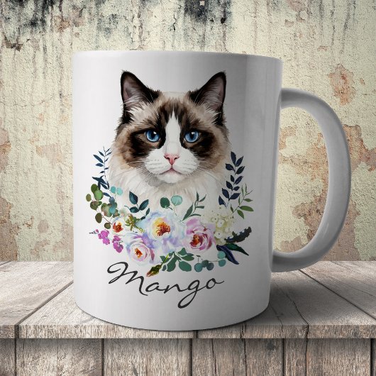 Aquarell-Ragdoll-Katze Kaffeetasse
