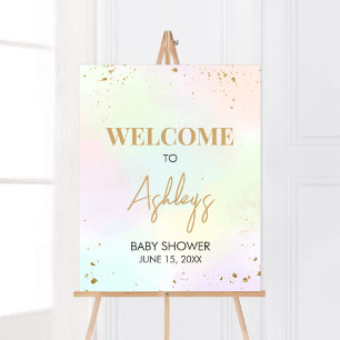 Aquarell Rainbow Baby Dusche Willkommen Poster