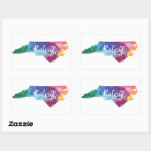 Aquarell Raleigh, North Carolina Rechteckiger Aufkleber (Blatt)