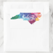 Aquarell Raleigh, North Carolina Rechteckiger Aufkleber (Tasche)