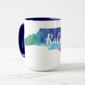 Aquarell Raleigh, North Carolina Tasse (Vorderseite Links)