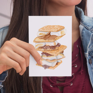 Aquarell Realistische S'mores Postkarte