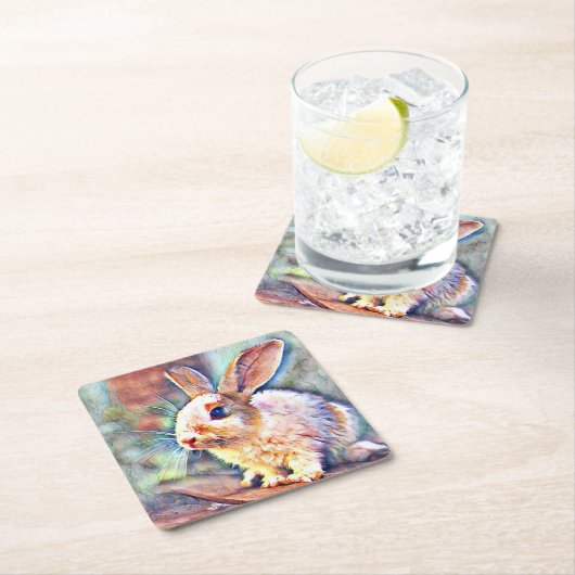 Aquarell Rechteckiger Pappuntersetzer (Vor Ort)