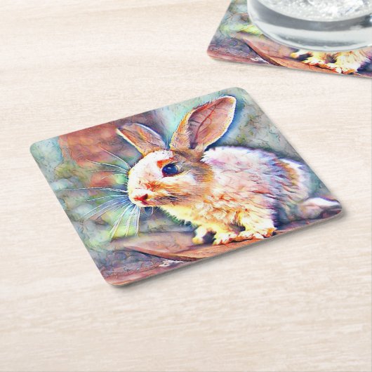 Aquarell Rechteckiger Pappuntersetzer (angewinkelt)