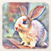 Aquarell Rechteckiger Pappuntersetzer (Vorderseite)