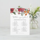 Aquarell Red Amaryllis Finden Sie das Game Begleitkarte (Stehend Vorderseite)