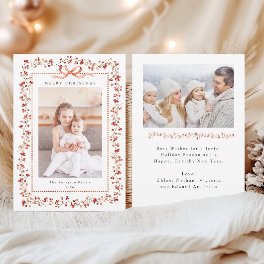 Aquarell Red Berry Frame 2 Foto Weihnachten