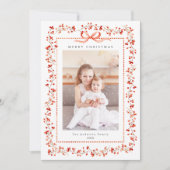 Aquarell Red Berry Frame 2 Foto Weihnachten (Vorderseite)