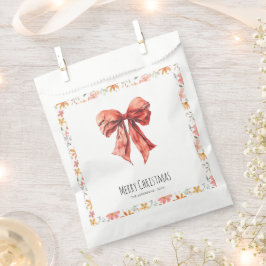 Aquarell Red Bow Coquette Minimalistisch Weihnacht Geschenktütchen