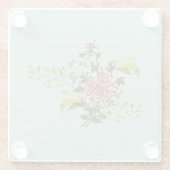 Aquarell Red Gerbera Daisy Acrylic w/Grüne Glasuntersetzer (Rückseite)