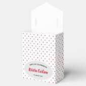 Aquarell Red Petunias Red White Polka Dots Geschenkschachtel (Geöffnet)