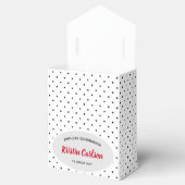 Aquarell Red Petunias Schwarz-weiß Polka Dots Geschenkschachtel (Geöffnet)